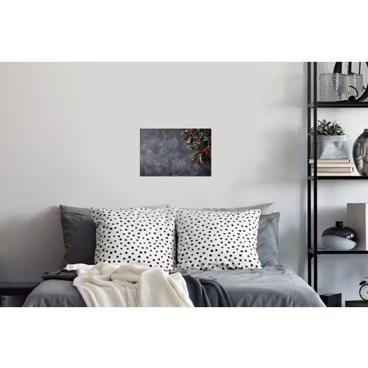 Winter - Hulst - Kerst - Beton Muursticker klein -slaapkamer