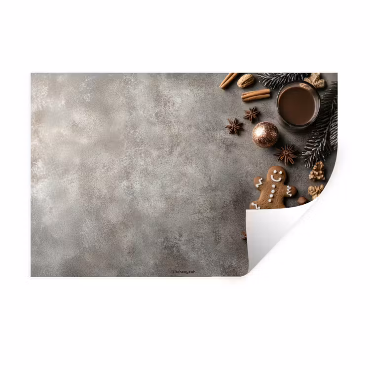 Winter - Kerst - Beton - Gingerbread man Muursticker klein -3d