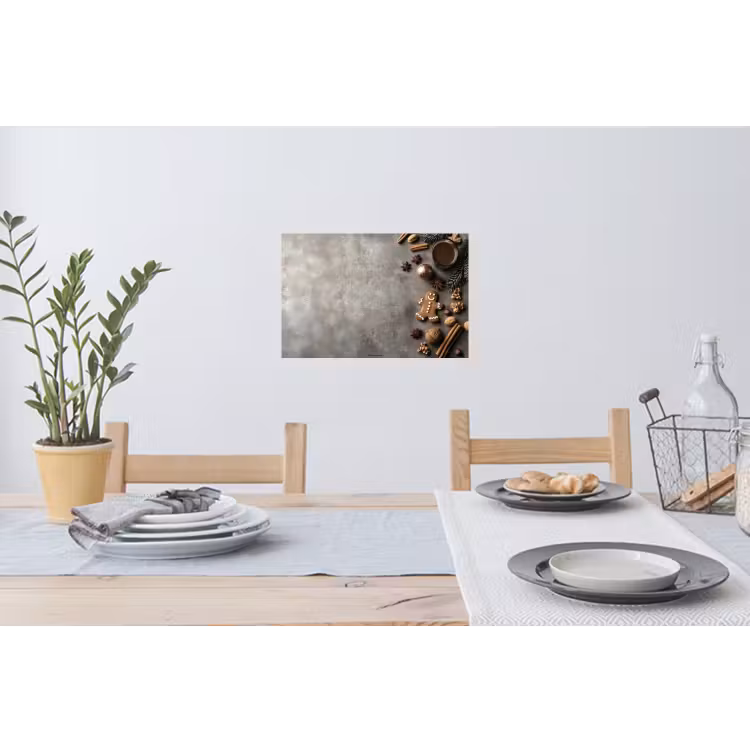 Winter - Kerst - Beton - Gingerbread man Muursticker klein -eettafel