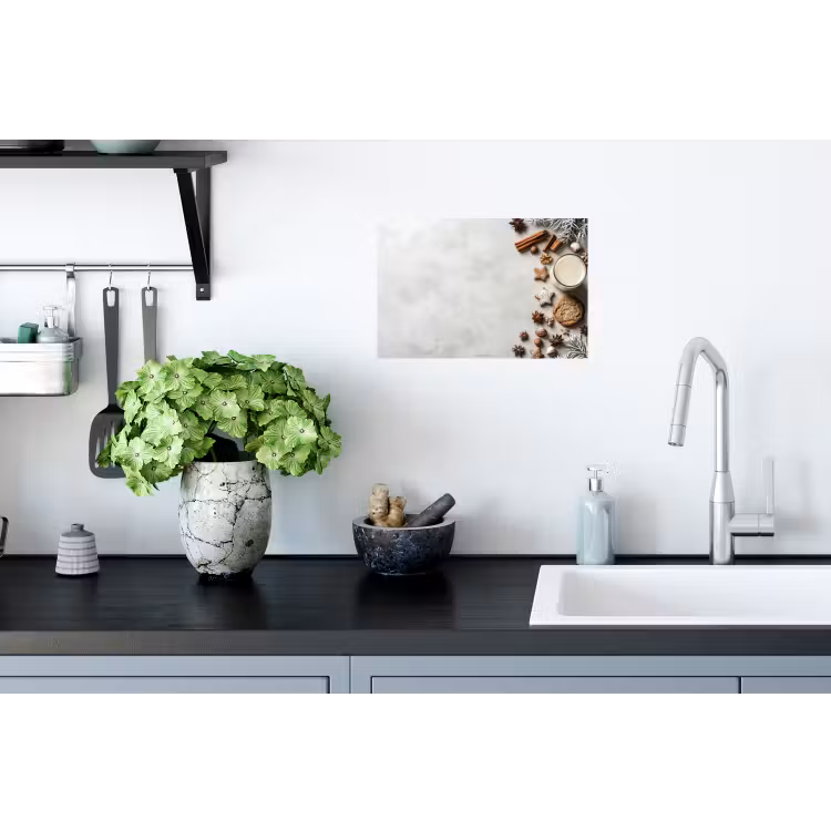 Winter - Kerst - Specerijen - Wit Muursticker klein -keuken