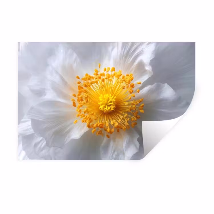 Wit - Bloem - Elegant Muursticker klein -3d
