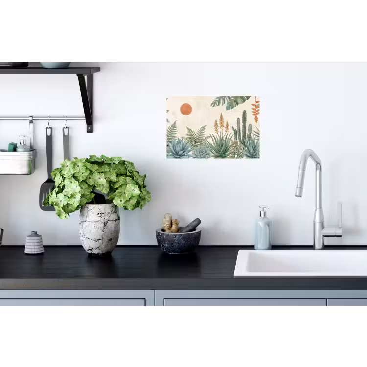 Woestijn - Planten - Groen Muursticker klein -keuken