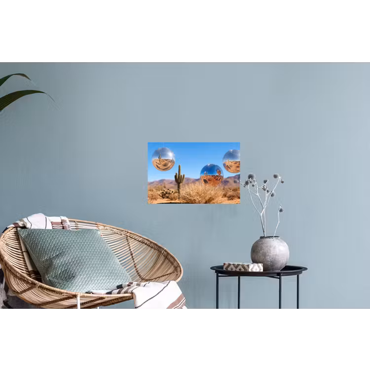 Muursticker - Woestijn - Spiegelbal - Kunst - Woestijn - Spiegelbal - Kunst Muursticker klein