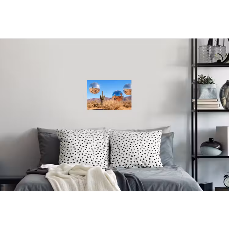 Muursticker - Woestijn - Spiegelbal - Kunst - Woestijn - Spiegelbal - Kunst Muursticker klein