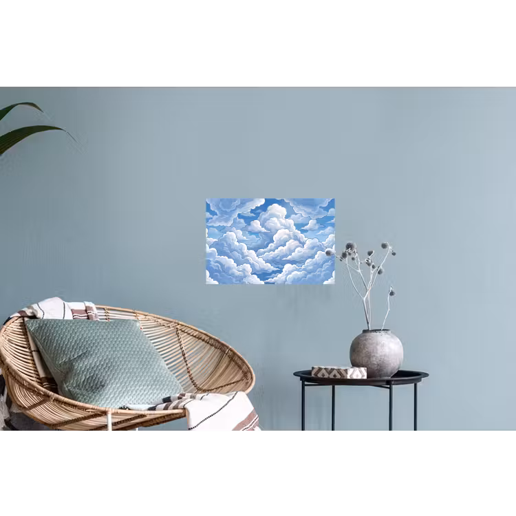 Wolken - Hemel - Abstract - Wit Muursticker klein -plant