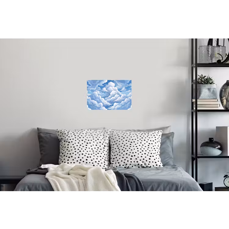 Wolken - Hemel - Abstract - Wit Muursticker klein -slaapkamer