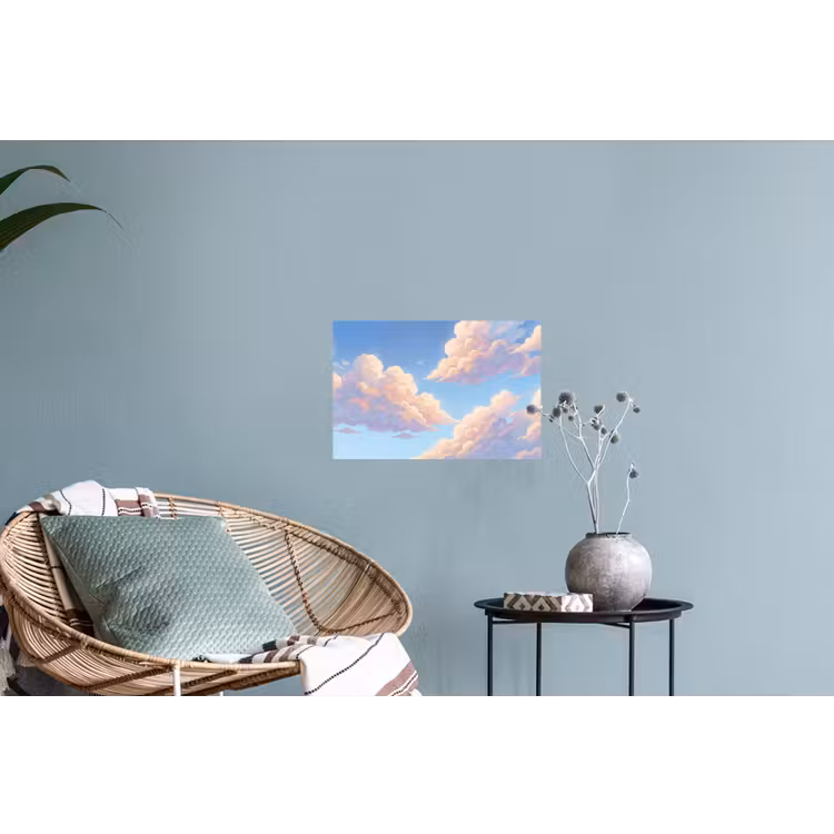 Wolken - Lucht - Natuur - Blauw Muursticker klein -plant