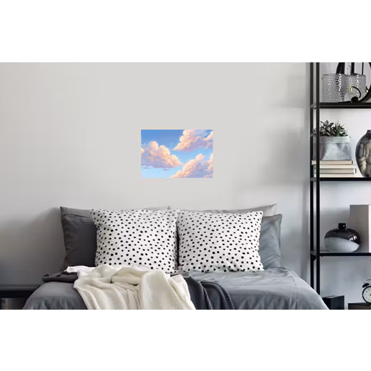 Wolken - Lucht - Natuur - Blauw Muursticker klein -slaapkamer