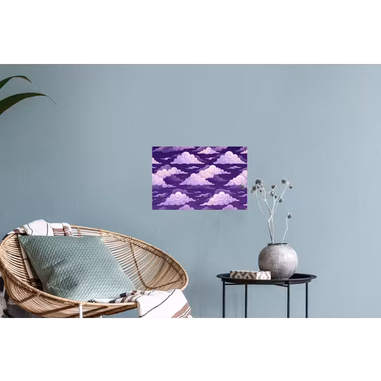 Wolken - Nacht - Natuur - Abstract - Paars Muursticker klein -plant