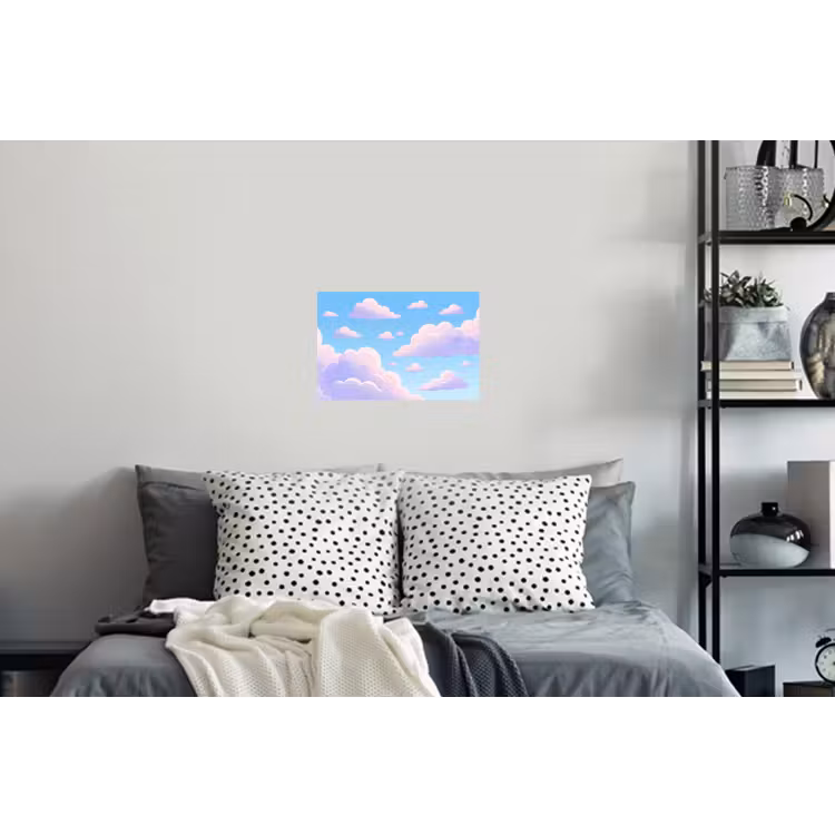 Wolken - Roze - Blauw - Natuur - Modern Muursticker klein -slaapkamer