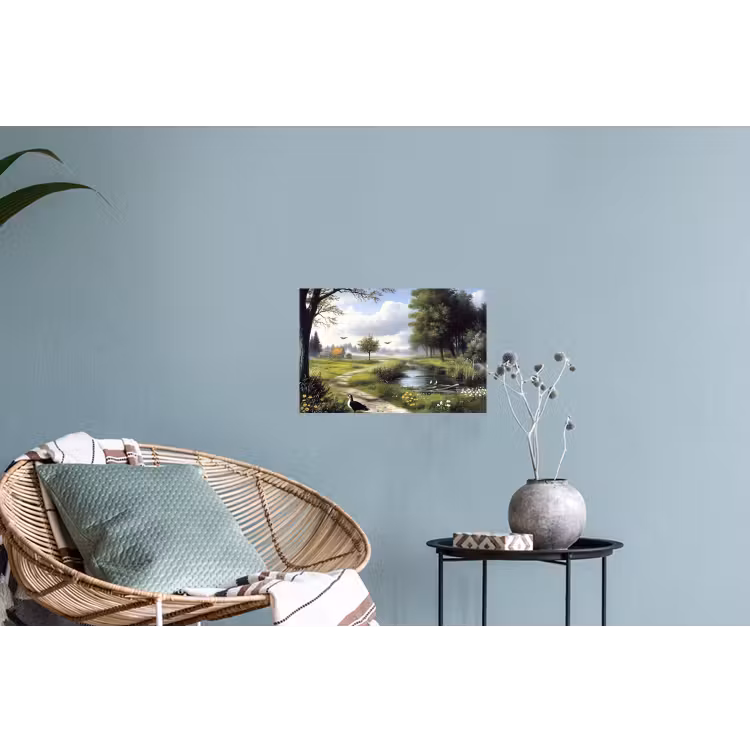 Zandpad - Groen landschap - Water Muursticker klein -plant