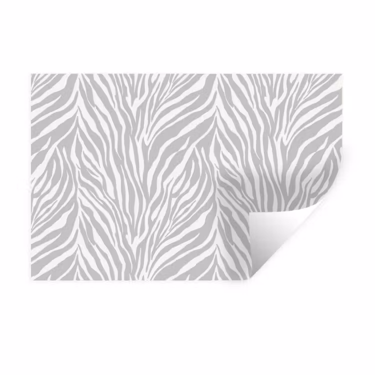 Zebra - Motief - Grijs Muursticker klein 286 -3d