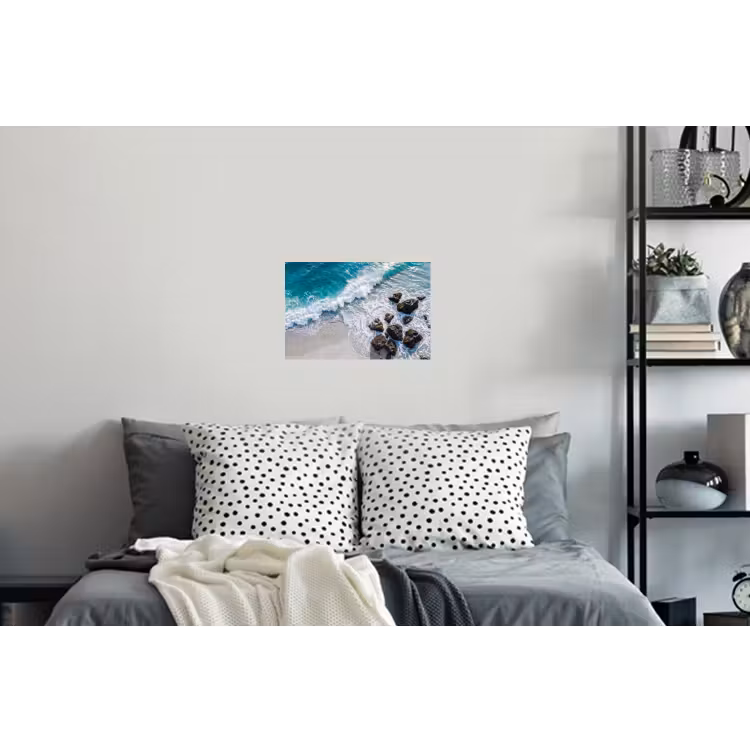 Zee - Golf - Strand - Natuur - Blauw Muursticker klein -slaapkamer