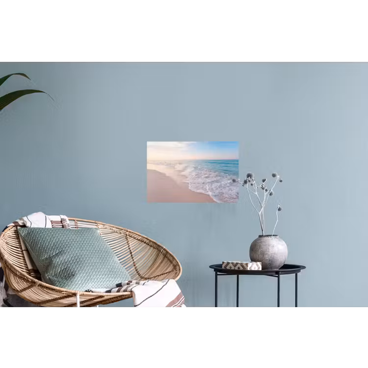 Zee - Golven - Strand - Natuur - Wit Muursticker klein -plant