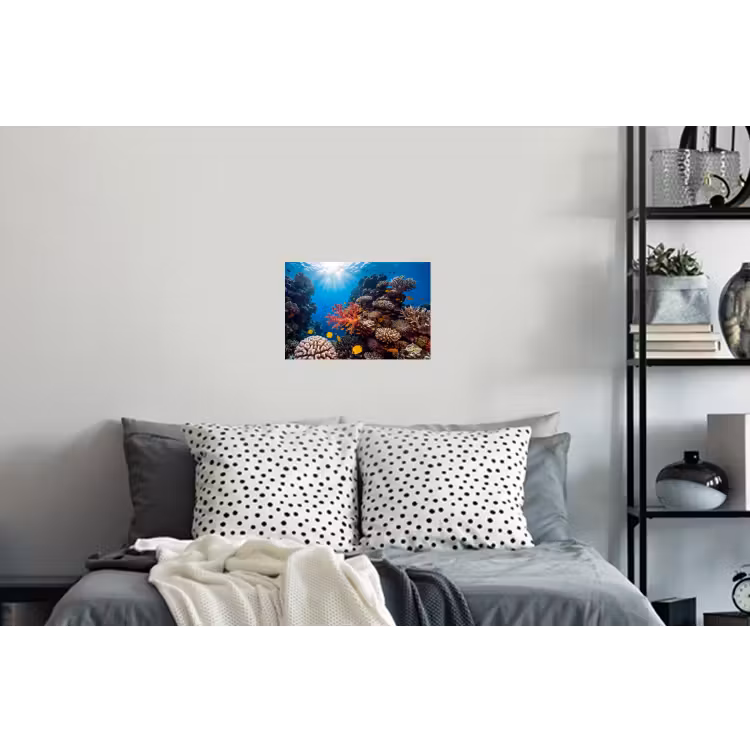 Zee - Koraalrif - Natuur - Levendig - Blauw Muursticker klein -slaapkamer
