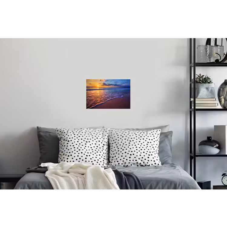 Zee - Strand - Zonsondergang - Wolken - Horizon Muursticker klein -slaapkamer