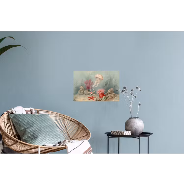 Zeeleven - Kwal - Onderwater - Illustratie - Beige Muursticker klein -plant