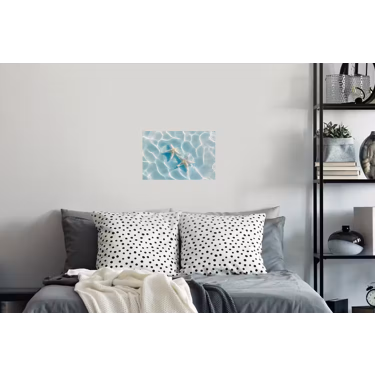 Zeesterren - Golvend water - Rustgevend Muursticker klein -slaapkamer