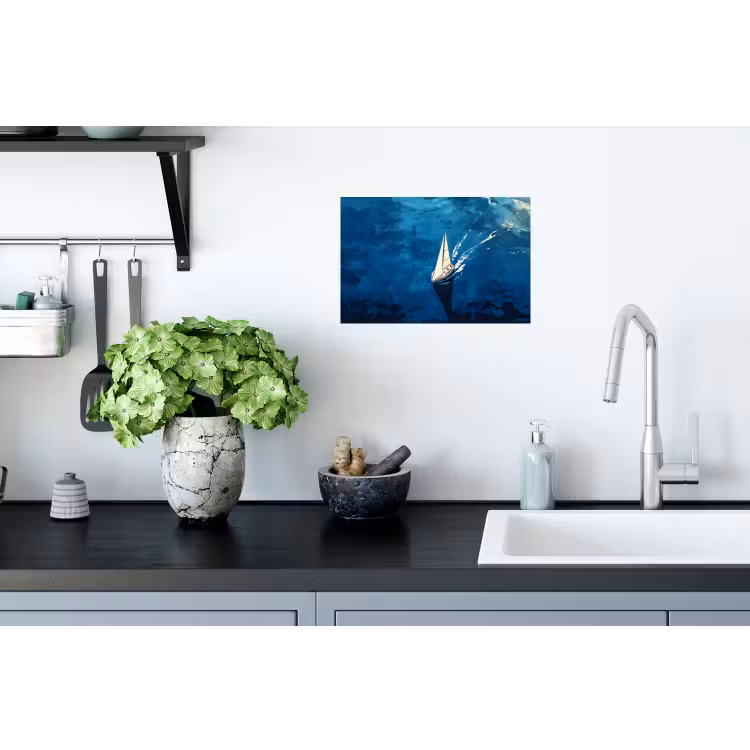 Zeilboot - Water - Abstract - Schaduw Muursticker klein -keuken