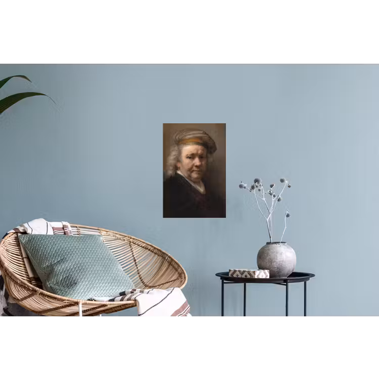 Zelfportret - Schilderij van Rembrandt van Rijn Muursticker klein -plant