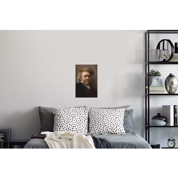 Zelfportret - Schilderij van Rembrandt van Rijn Muursticker klein -slaapkamer