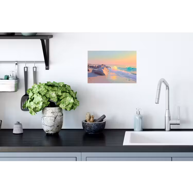 Zomerlicht - Strand - Fonkelende accenten Muursticker klein -keuken