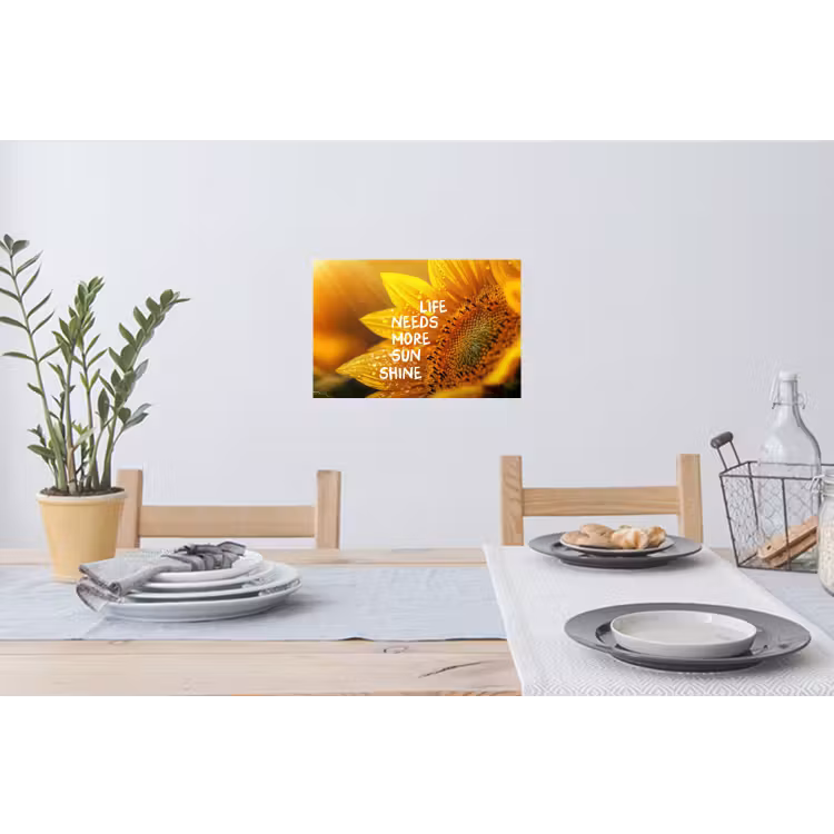 Zonnebloem - Close up - Geel - Quote Muursticker klein -eettafel