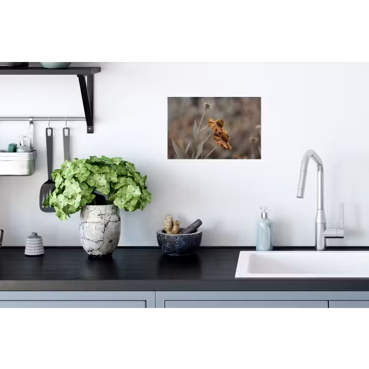 Zonnehoed - Droogbloemen - Geel - Warm Muursticker klein -keuken