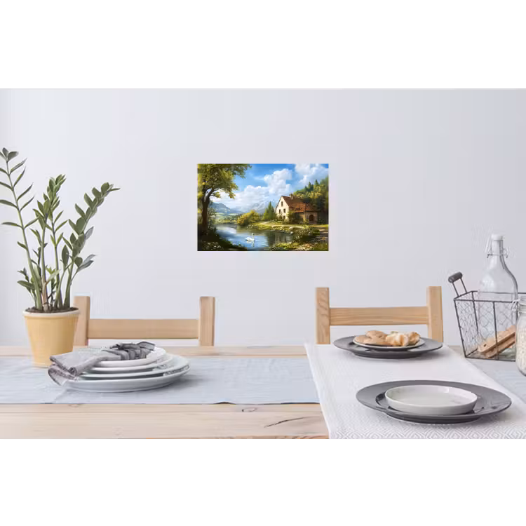 Zwaan - Bomen - Rust Muursticker klein -eettafel