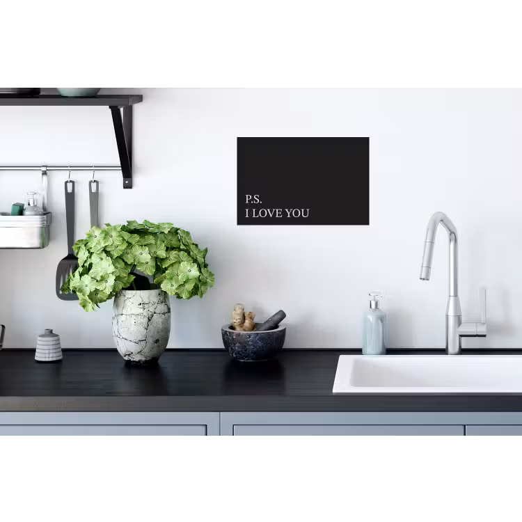 Zwart - Minimalistisch - Valentijn Muursticker klein -keuken