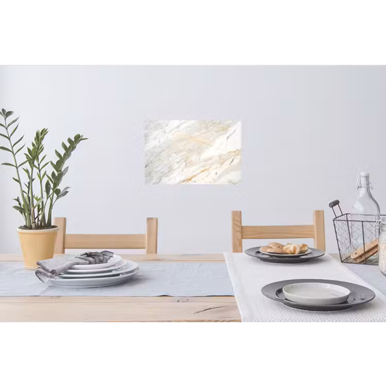 Zwart-wit foto van marmer Muursticker klein -eettafel