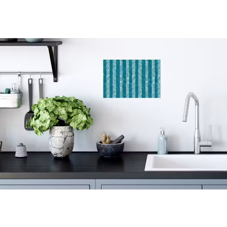 Zwembad - Strepen - Groen Muursticker klein 286 -keuken