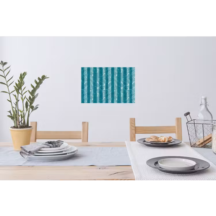 Zwembad - Strepen - Groen Muursticker klein 286 -eettafel
