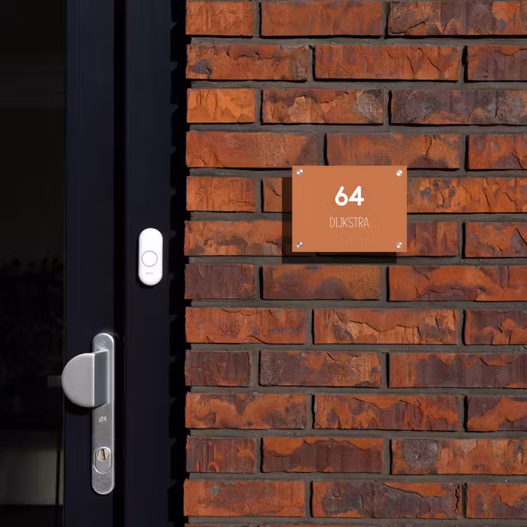 Terracotta - Modern Naambord Rechthoek middel -sfeer1-rechthoek-S