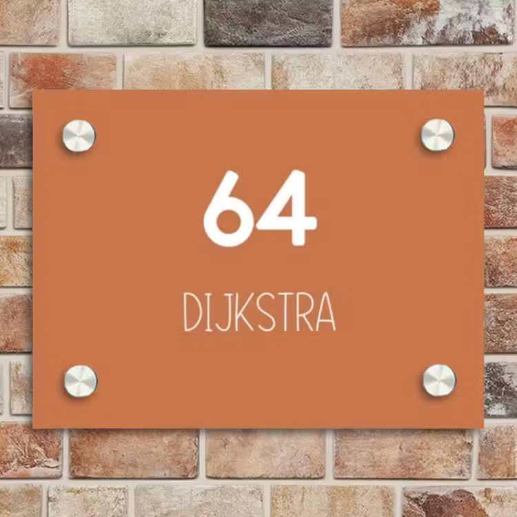 Terracotta - Modern Naambord Rechthoek middel -sfeer3