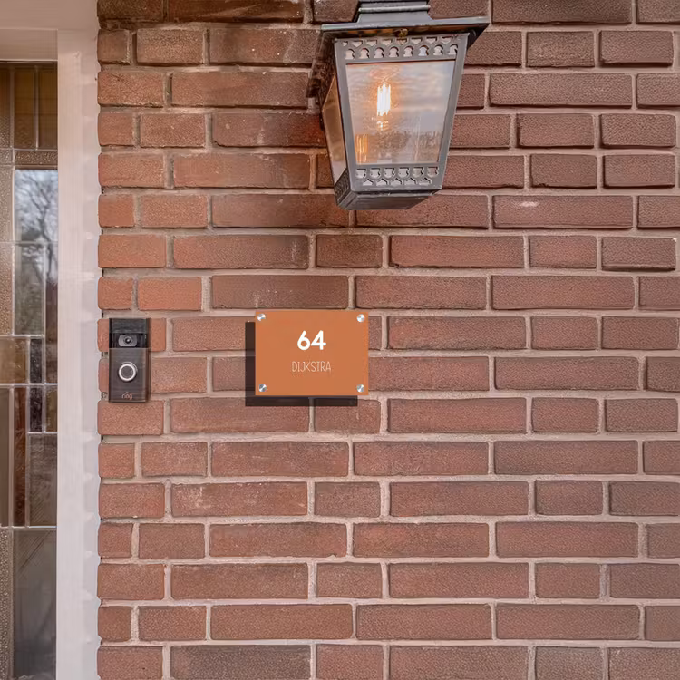 Terracotta - Modern Naambord Rechthoek middel -sfeer7-rechthoek-S