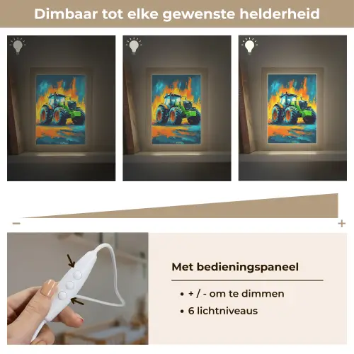 Abstract - Tractor - Groen Light Box met kabel klein -USP_dimbaarNL