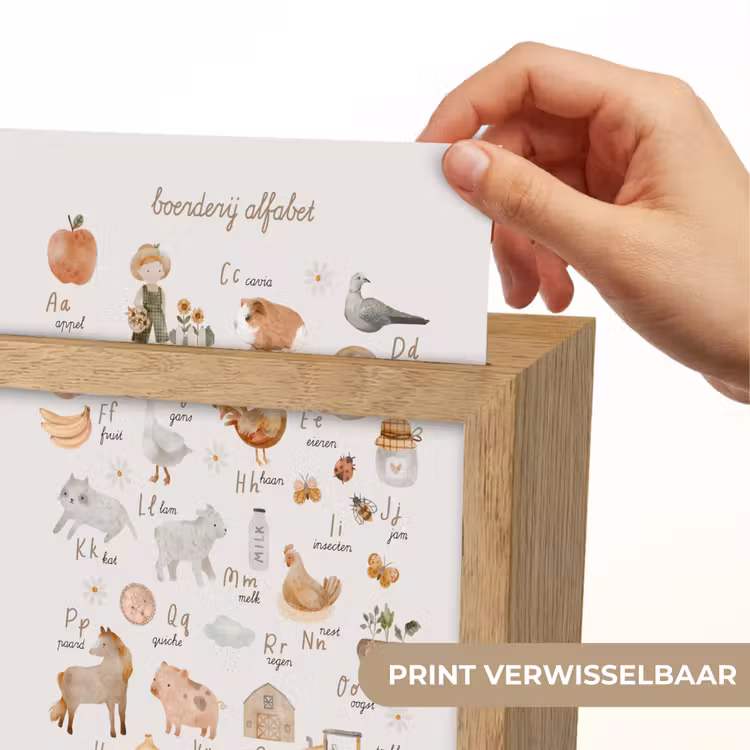 Alfabet - Boerderij - Educatief - Letters leren voor kinderen - Dieren Light Box met kabel (Kinderlampje) klein -USP_websiteprintNL