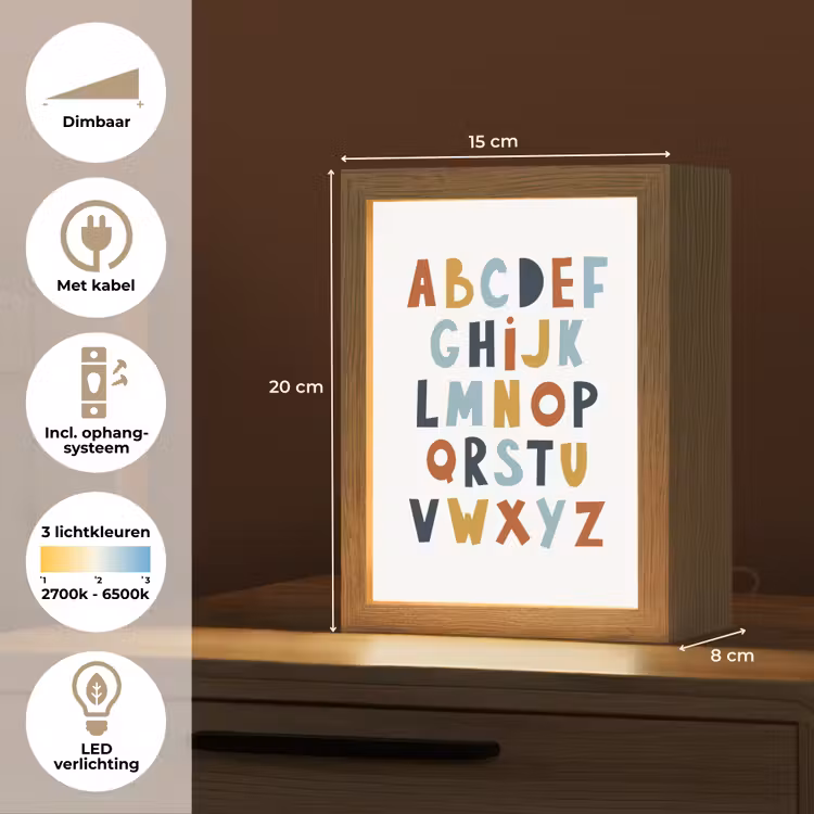 Alfabet - Educatief - Letters leren voor kinderen - Kleuren Light Box met kabel klein -USP_NL