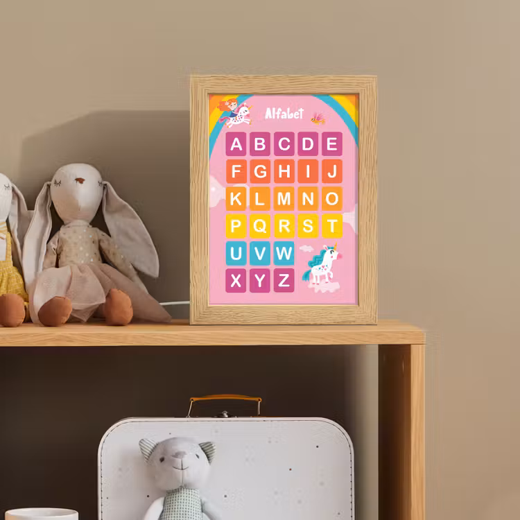 Alfabet - Educatief - Letters leren voor kinderen - Roze - Eenhoorn Light Box met kabel klein -sfeer2_kind