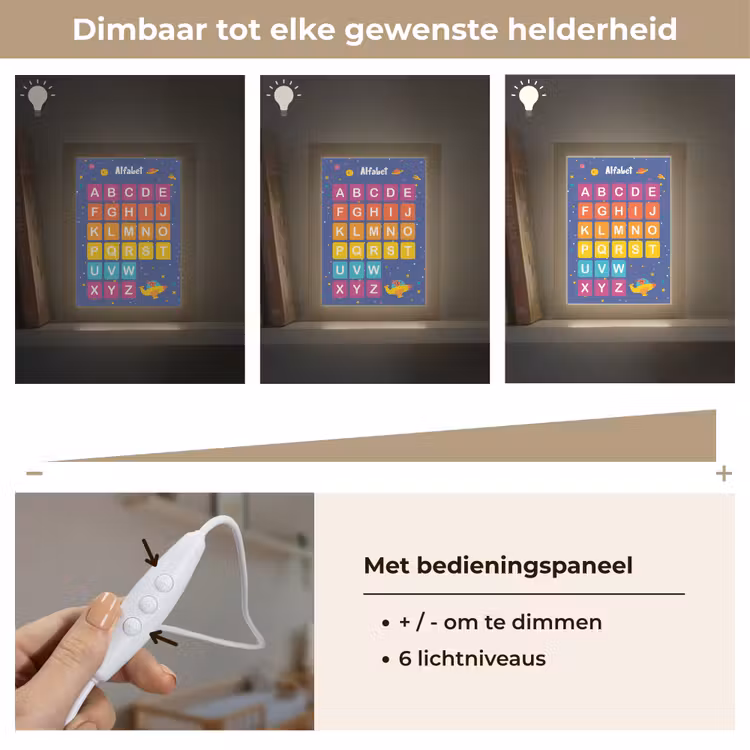 Alfabet - Educatief - Letters leren voor kinderen - Ruimte Light Box met kabel klein -USP_dimbaarNL