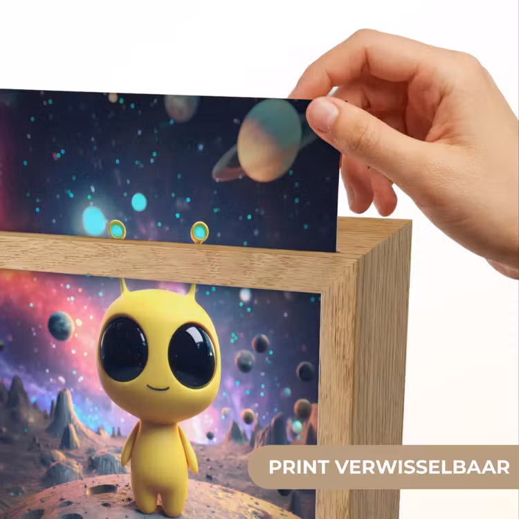 Alien - Ruimte - Geel - Planeten Light Box met kabel (Kinderlampje) klein -USP_websiteprintNL