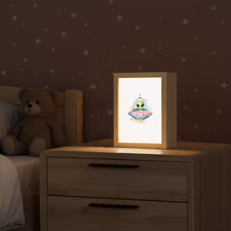 Alien - Ufo - Kleurrijk Light Box met kabel klein -sfeer1_kind
