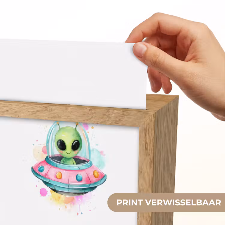Alien - Ufo - Kleurrijk Light Box met kabel (Kinderlampje) klein -USP_websiteprintNL