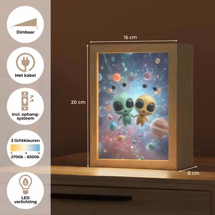 Aliens - Ruimte - Planeten Light Box met kabel klein -USP_NL