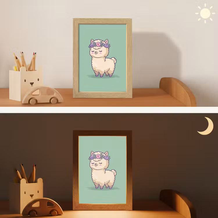 Alpaca - Groen - Bloemendiadeem Light Box met kabel klein -sfeer3_kind