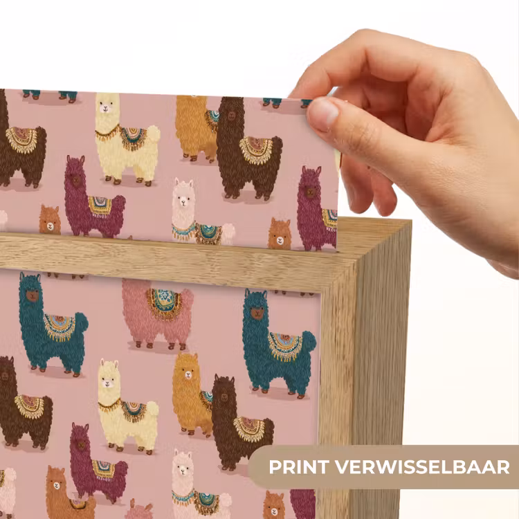 Alpaca's - Patroon - Kleurrijk Light Box met kabel (Kinderlampje) klein 904 -USP_websiteprintNL
