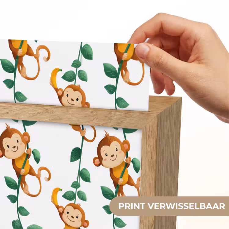 Apen - Lianen - Kleurrijk Light Box met kabel (Kinderlampje) klein 904 -USP_websiteprintNL