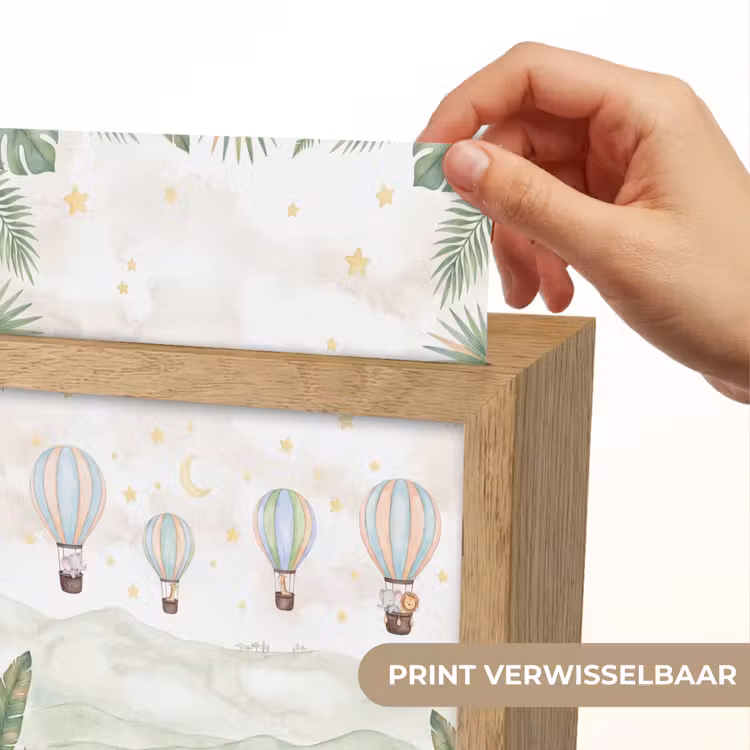 Aquarel - Luchtballonnen - Pastel Light Box met kabel (Kinderlampje) klein -USP_websiteprintNL