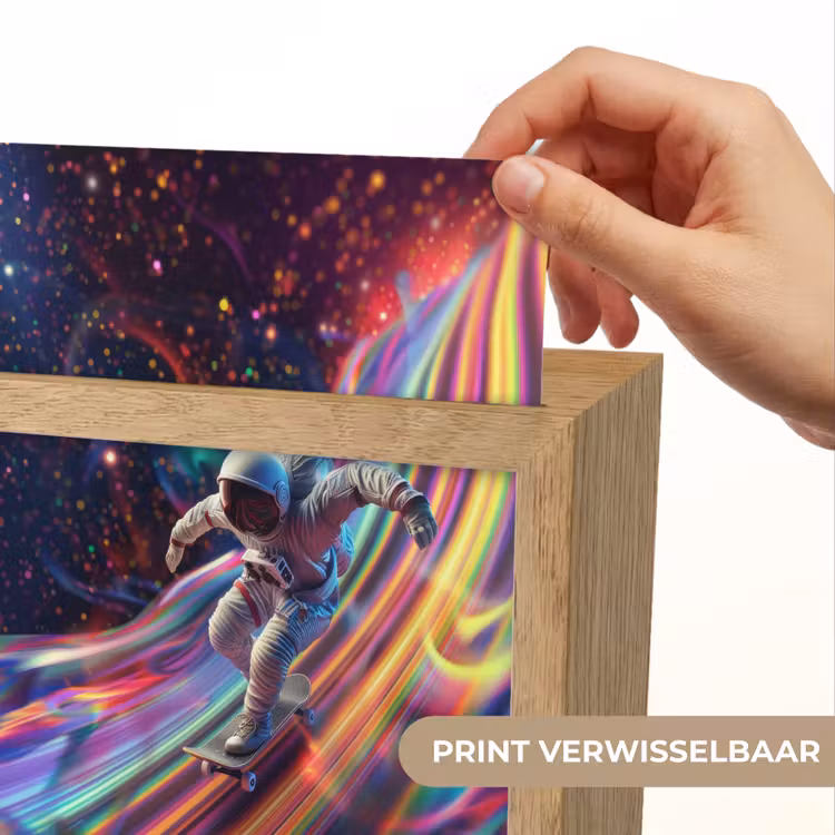 Astronaut - Ruimte - Skateboard - Kleurrijk Light Box met kabel (Kinderlampje) klein -USP_websiteprintNL